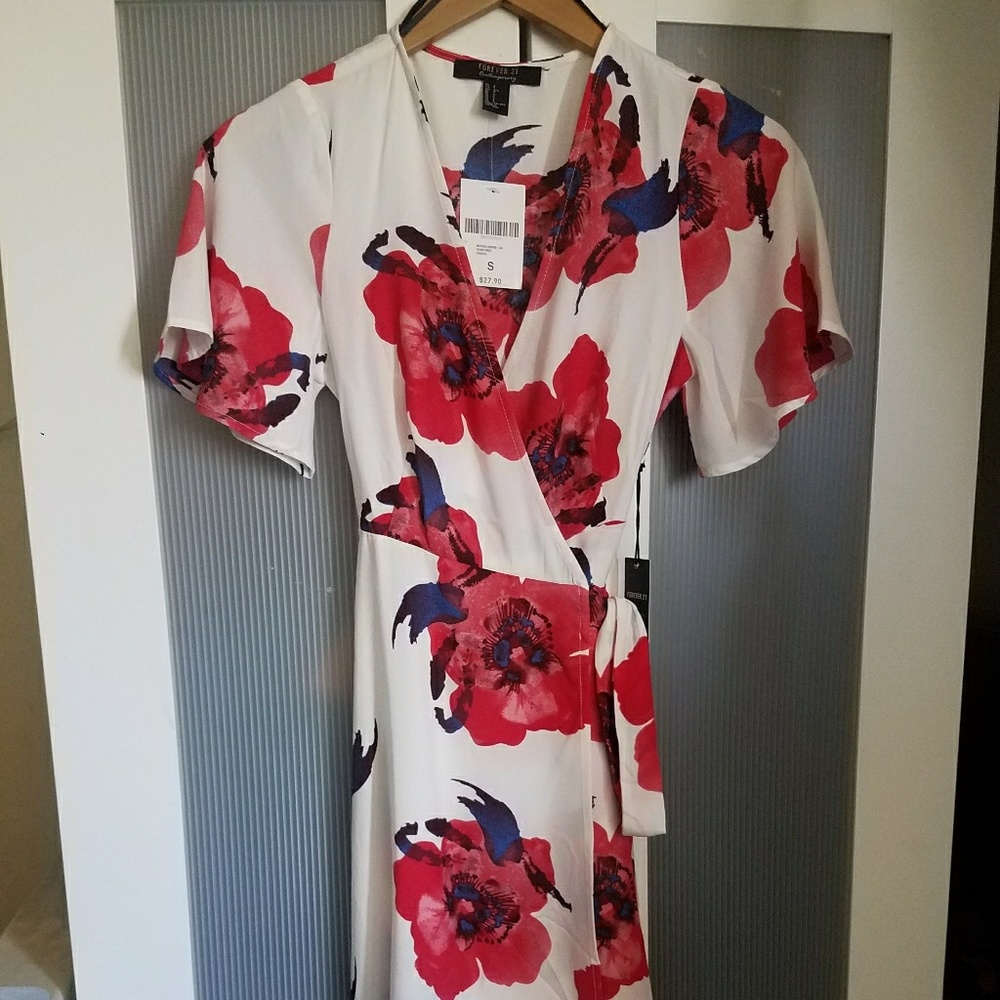 Floral Midi Wrap Dress